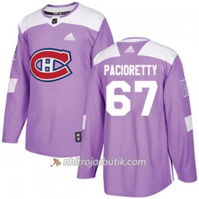 Män Ishockey Montreal Canadiens Tröja Max Pacioretty 67 Adidas 2017-2018 Lila Fights Cancer Practice Authentic